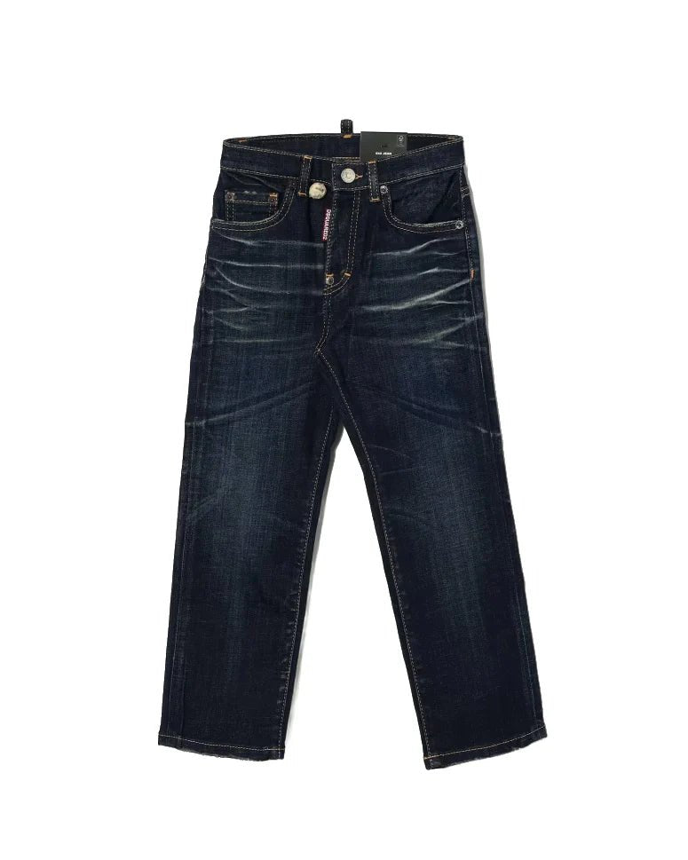 JEANS IN DENIM BLU SCURO CON EFFETTO SFUMATO DSQUARED2 - Angel Luxury