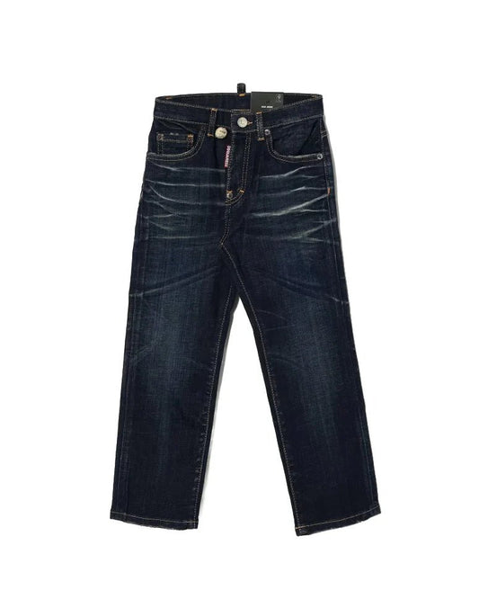 JEANS IN DENIM BLU SCURO CON EFFETTO SFUMATO DSQUARED2 - Angel Luxury