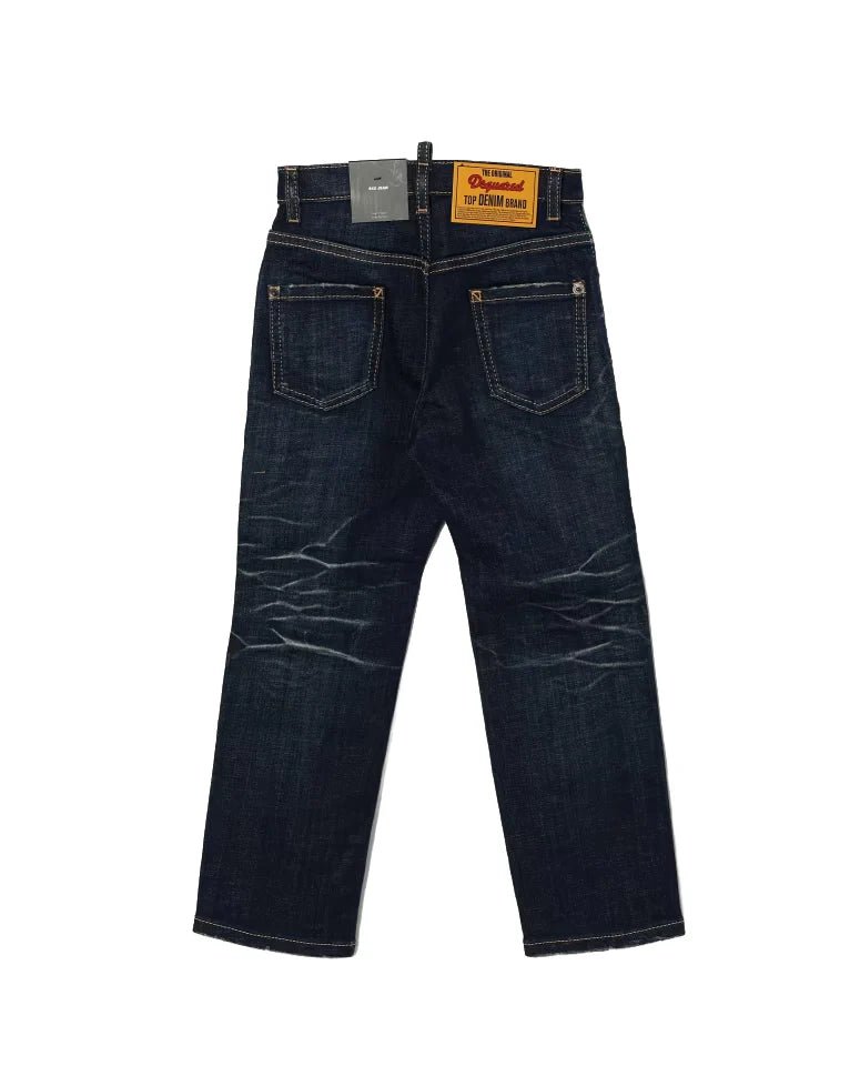 JEANS IN DENIM BLU SCURO CON EFFETTO SFUMATO DSQUARED2 - Angel Luxury