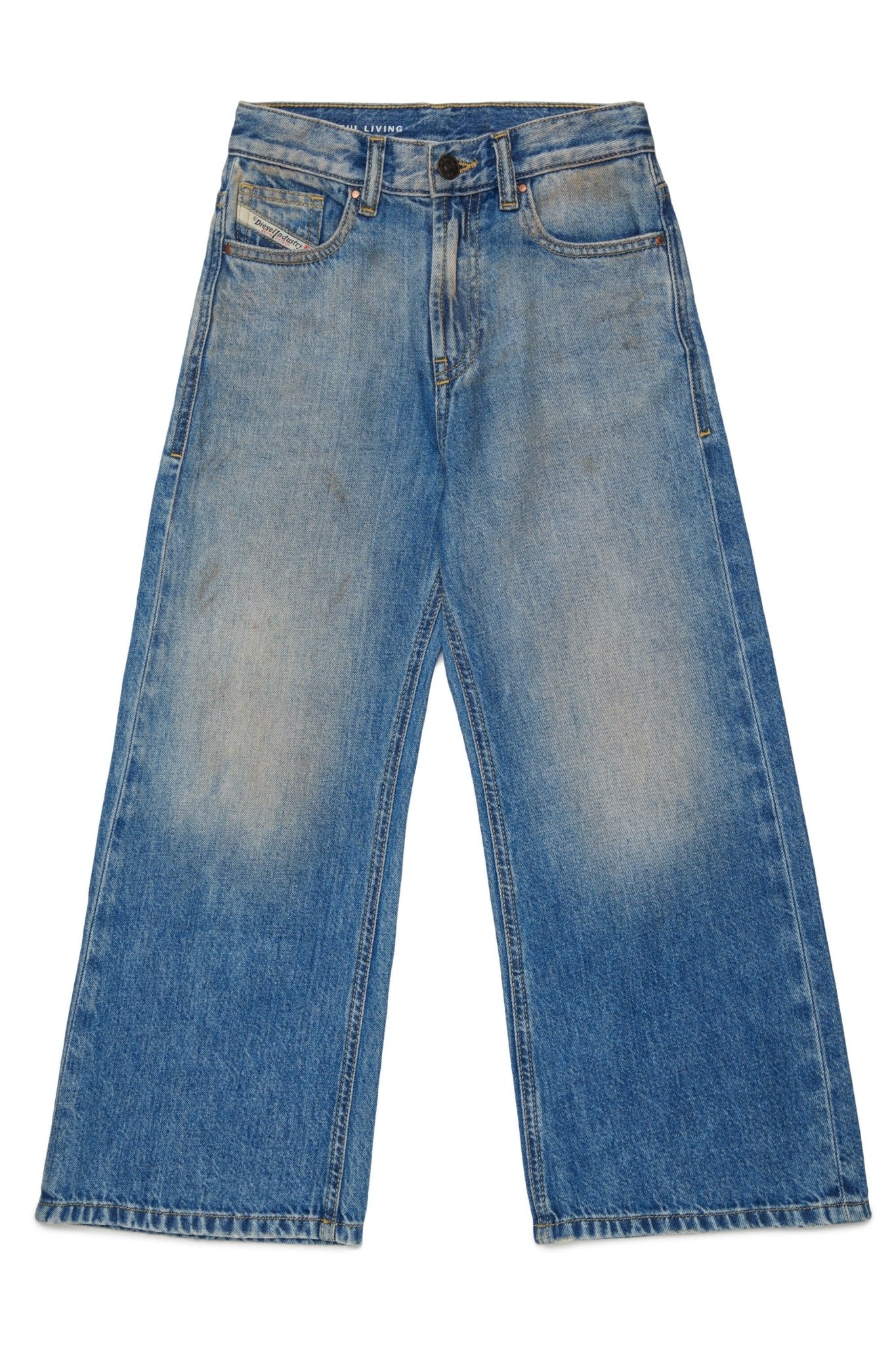 JEANS IN DENIM CHIARO CON GAMBA LARGA DIESEL - Angel Luxury