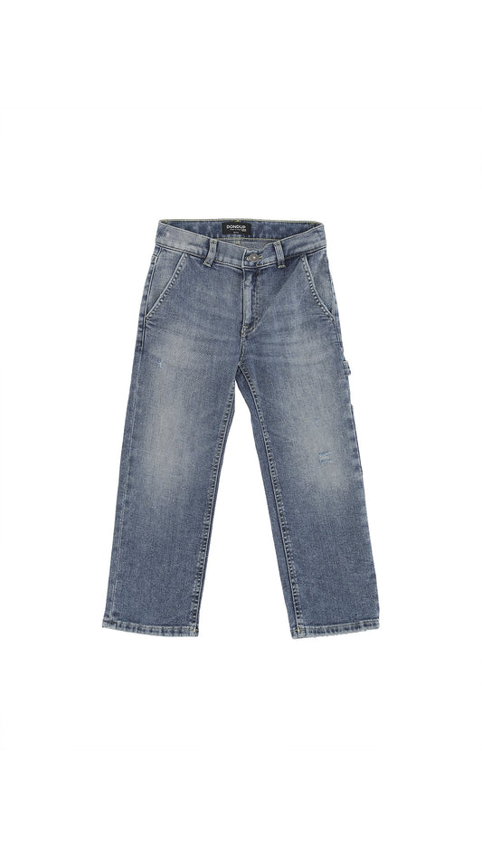 JEANS IN DENIM CON MINITASCHINO SULLA GAMBA DONDUP - Angel Luxury