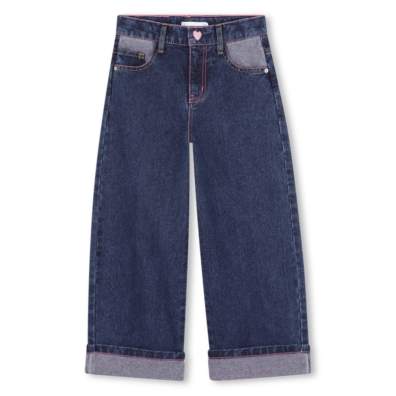 JEANS IN DENIM CON RISVOLTO GLITTERATO ROSA BILLIEBLUSH - Angel Luxury