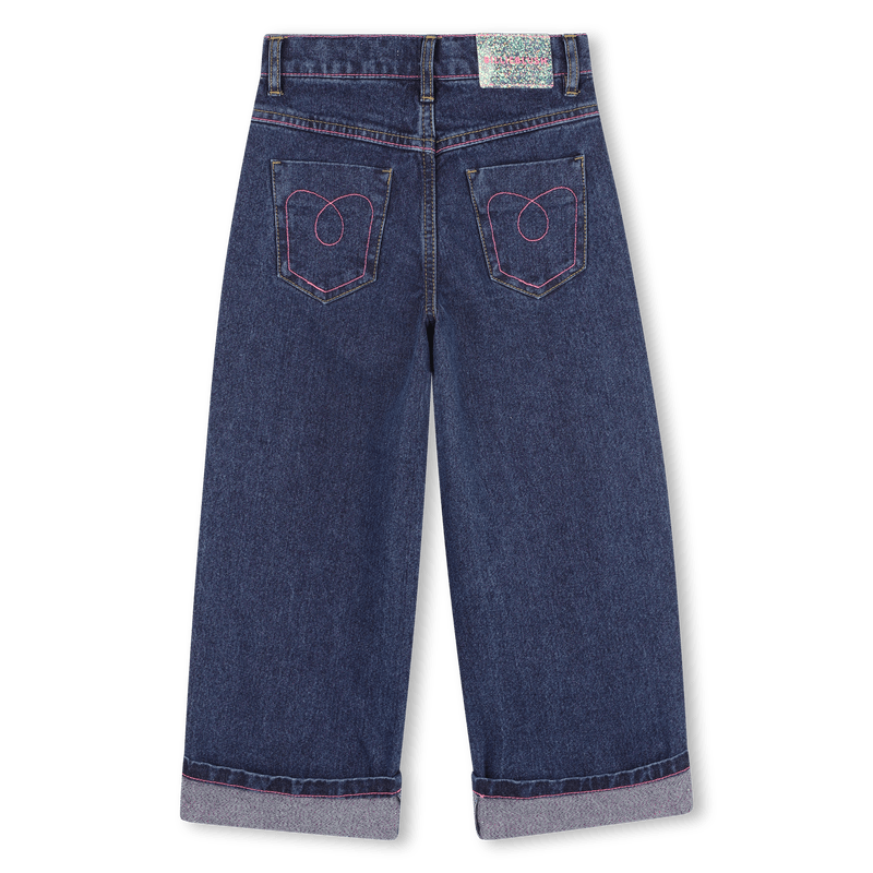 JEANS IN DENIM CON RISVOLTO GLITTERATO ROSA BILLIEBLUSH - Angel Luxury