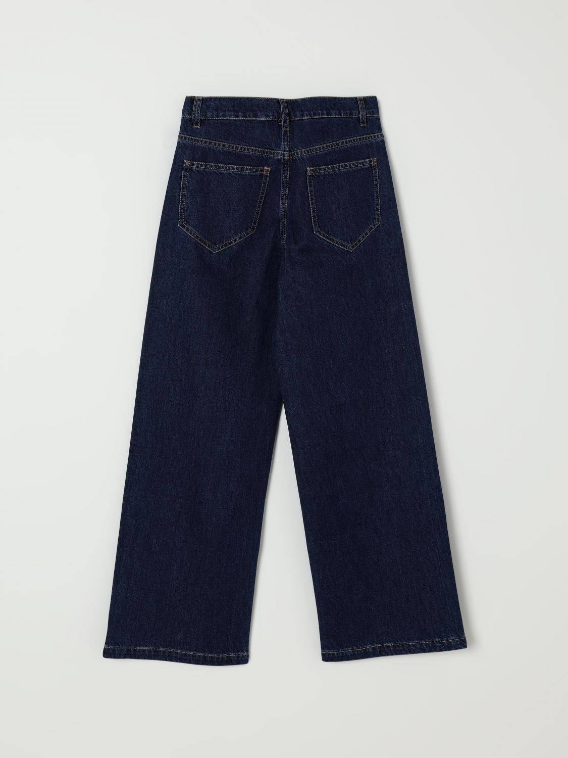 JEANS IN DENIM CON STRASS BLU LOGATO ELISABETTA FRANCHI - Angel Luxury