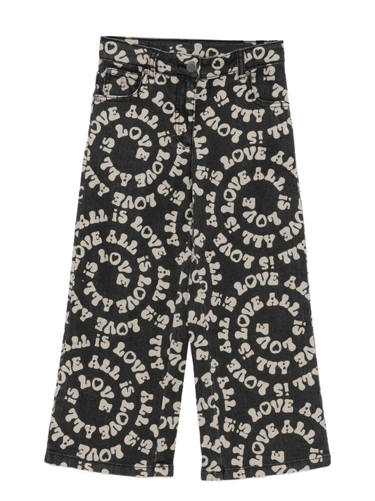 JEANS IN DENIM NERO LOGATO LOVE STELLA MCCARTNEY - Angel Luxury