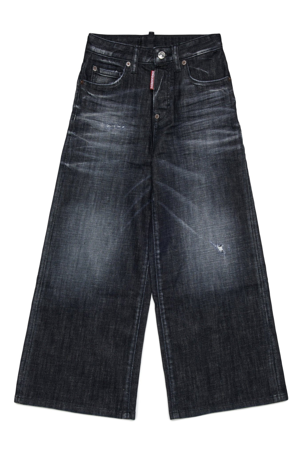 JEANS NERO CON LOGO ROSSO SUL RETRO DSQUARED2 - Angel Luxury