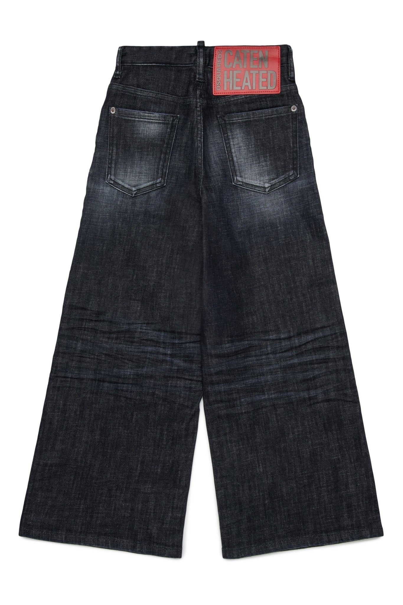 JEANS NERO CON LOGO ROSSO SUL RETRO DSQUARED2 - Angel Luxury
