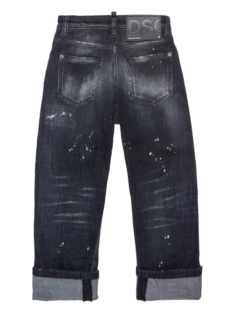 JEANS NERO IN DENIM CON EFFETTO STRAPPI DSQUARED2 - Angel Luxury