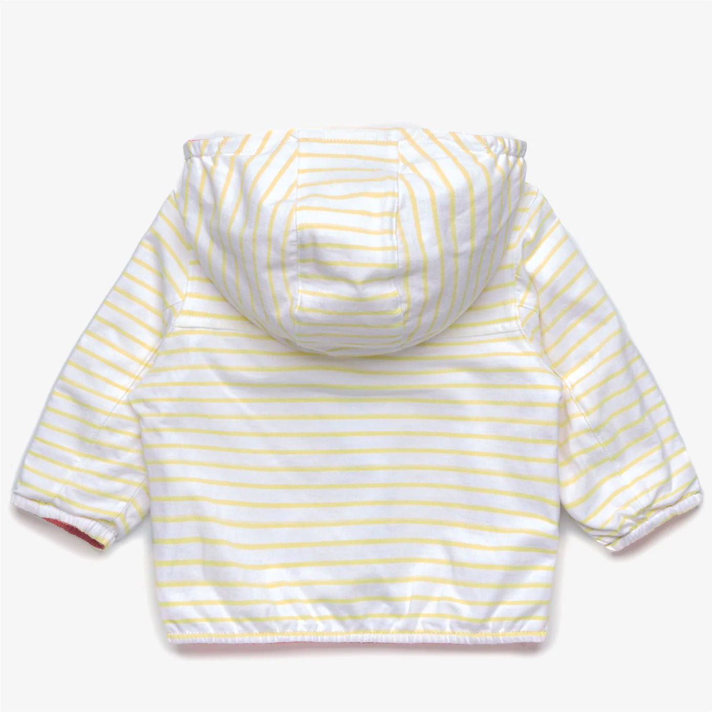 K - WAY NEONATA REVERIBILE ROSA E A RIGHE BIANCHE E GIALLE - Angel Luxury