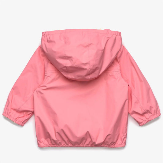 K - WAY NEONATA REVERIBILE ROSA E A RIGHE BIANCHE E GIALLE - Angel Luxury