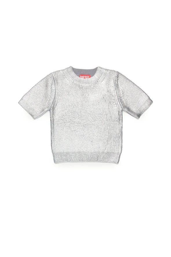 MAGLIA A COSTE GRIGIO METALLIZZATA DIESEL - Angel Luxury