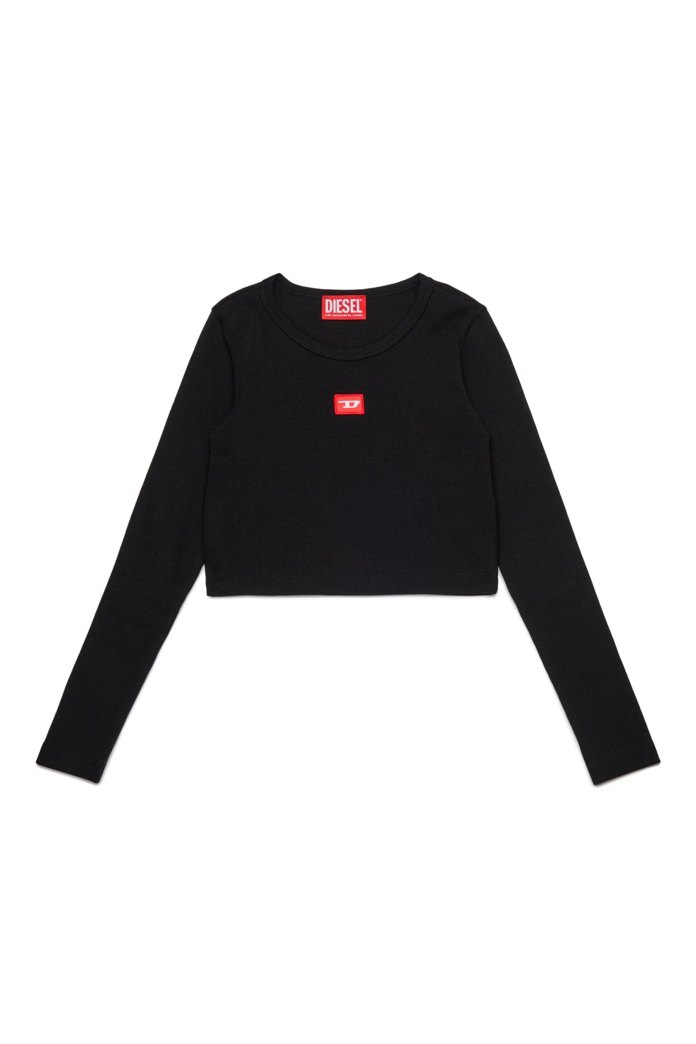 MAGLIA A COSTINE NERA CROPPED DIESEL - Angel Luxury