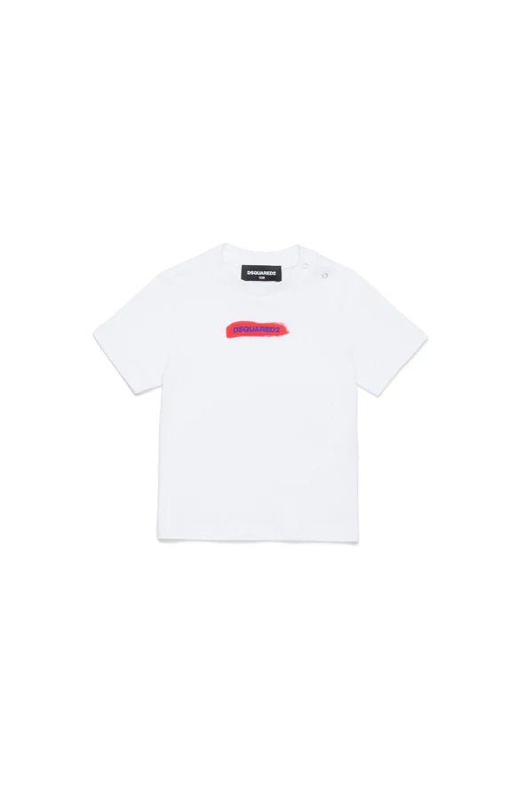 MAGLIA BIANCA CON GRAFICA PENNELLATA DSQUARED2 - Angel Luxury