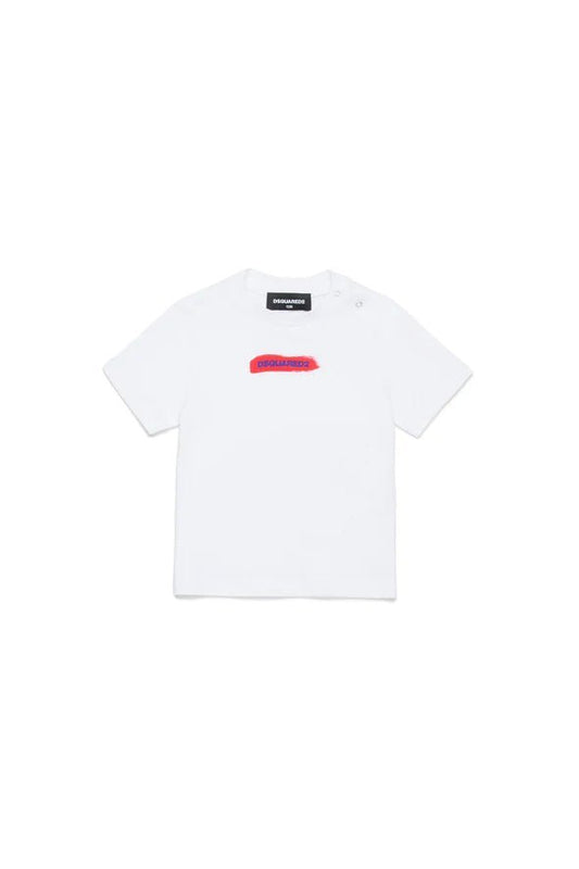 MAGLIA BIANCA CON GRAFICA PENNELLATA DSQUARED2 - Angel Luxury
