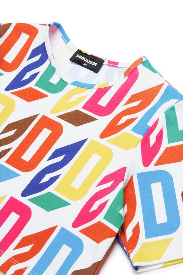 MAGLIA CROPPED ALLOVER LOGO D2 effetto 3D - Angel Luxury