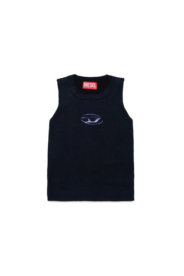MAGLIA METALLIZZATA CON LOGO NERO DIESEL - Angel Luxury