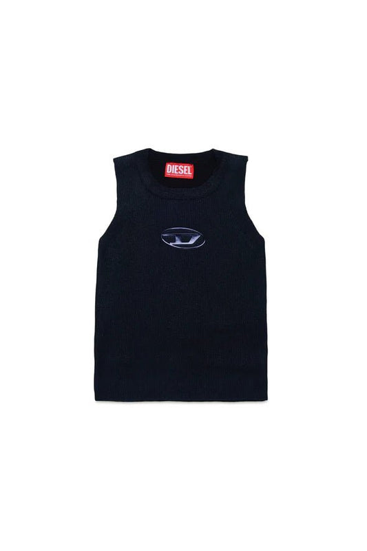 MAGLIA METALLIZZATA CON LOGO NERO DIESEL - Angel Luxury