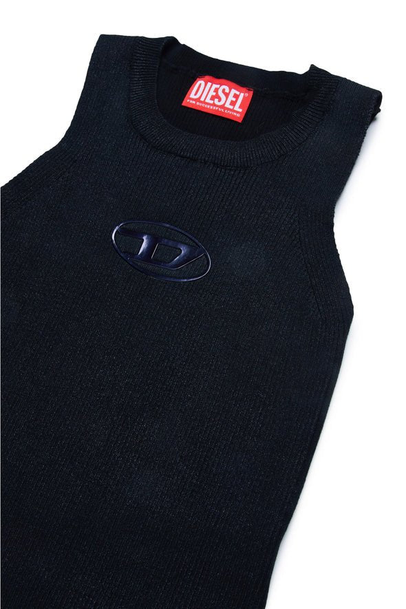MAGLIA METALLIZZATA CON LOGO NERO DIESEL - Angel Luxury