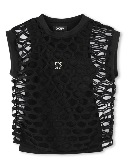 MAGLIA TRAFORATA NERA DKNY - Angel Luxury
