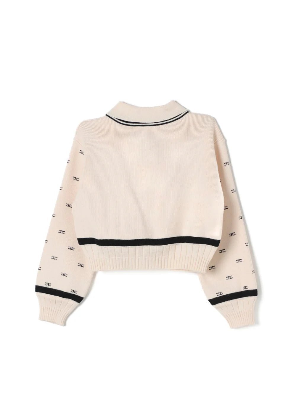 MAGLIA TRICOT VISCOSA BURRO/NERO ELISABETTA FRANCHI - Angel Luxury