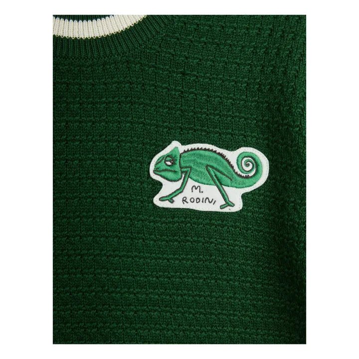 MAGLIA UNCINETTO VERDE CON CAMALEONTE MINI RODINI - Angel Luxury