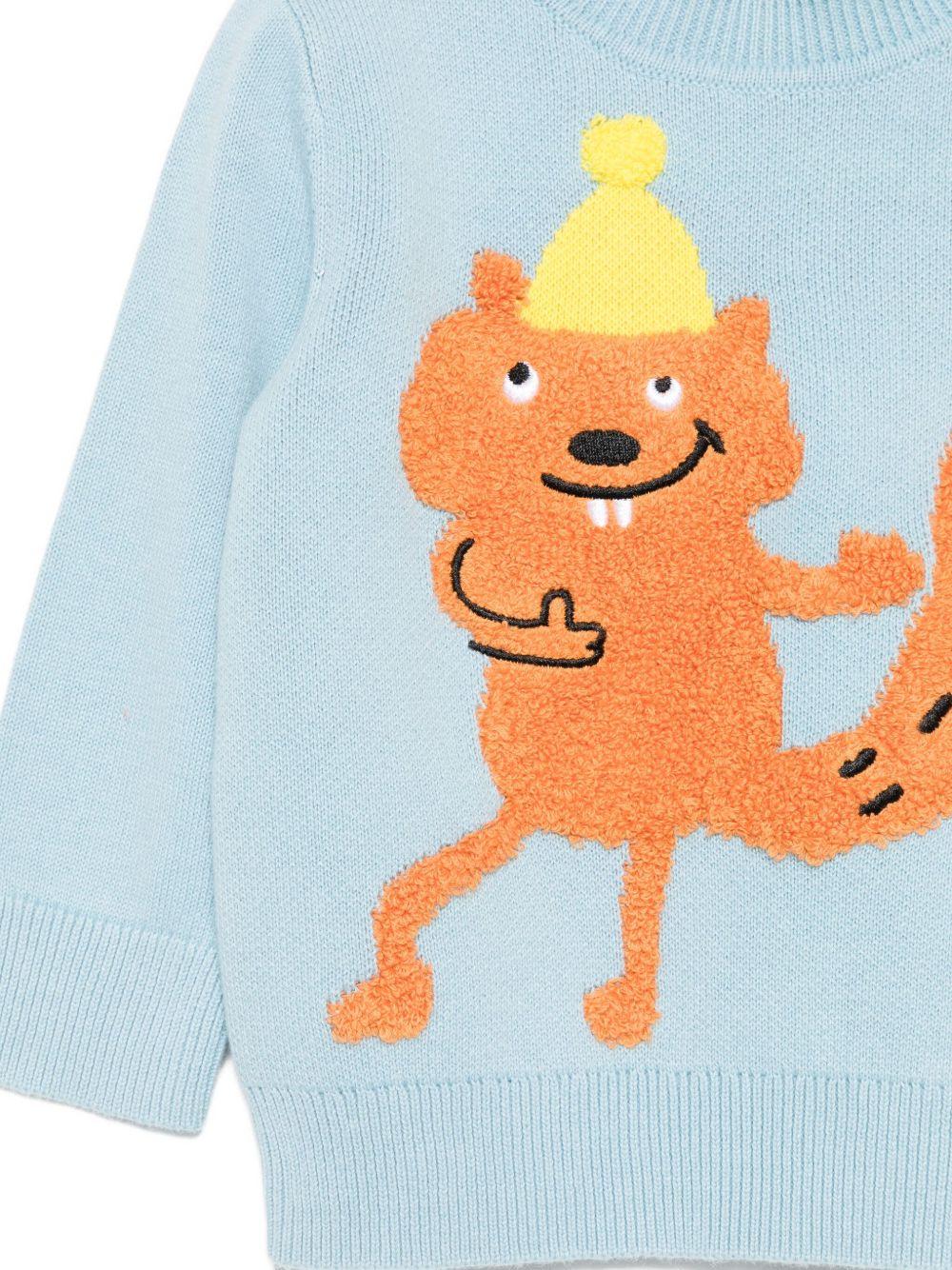 MAGLIONE AZZURRO CON RICAMO SCOIATTOLO STELLA MCCARTNEY - Angel Luxury