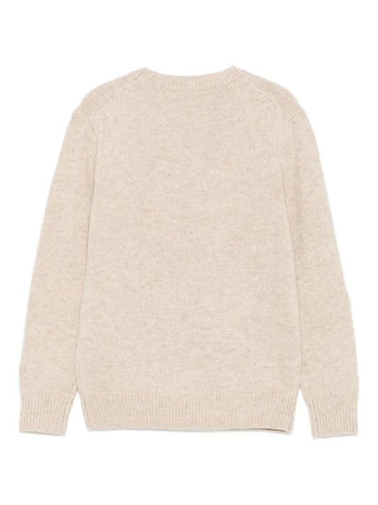 MAGLIONE BEIGE CHIARO IN RICAMO " DOLCEMENTE COMPLICATA" MC2 SAINT BARTH - Angel Luxury