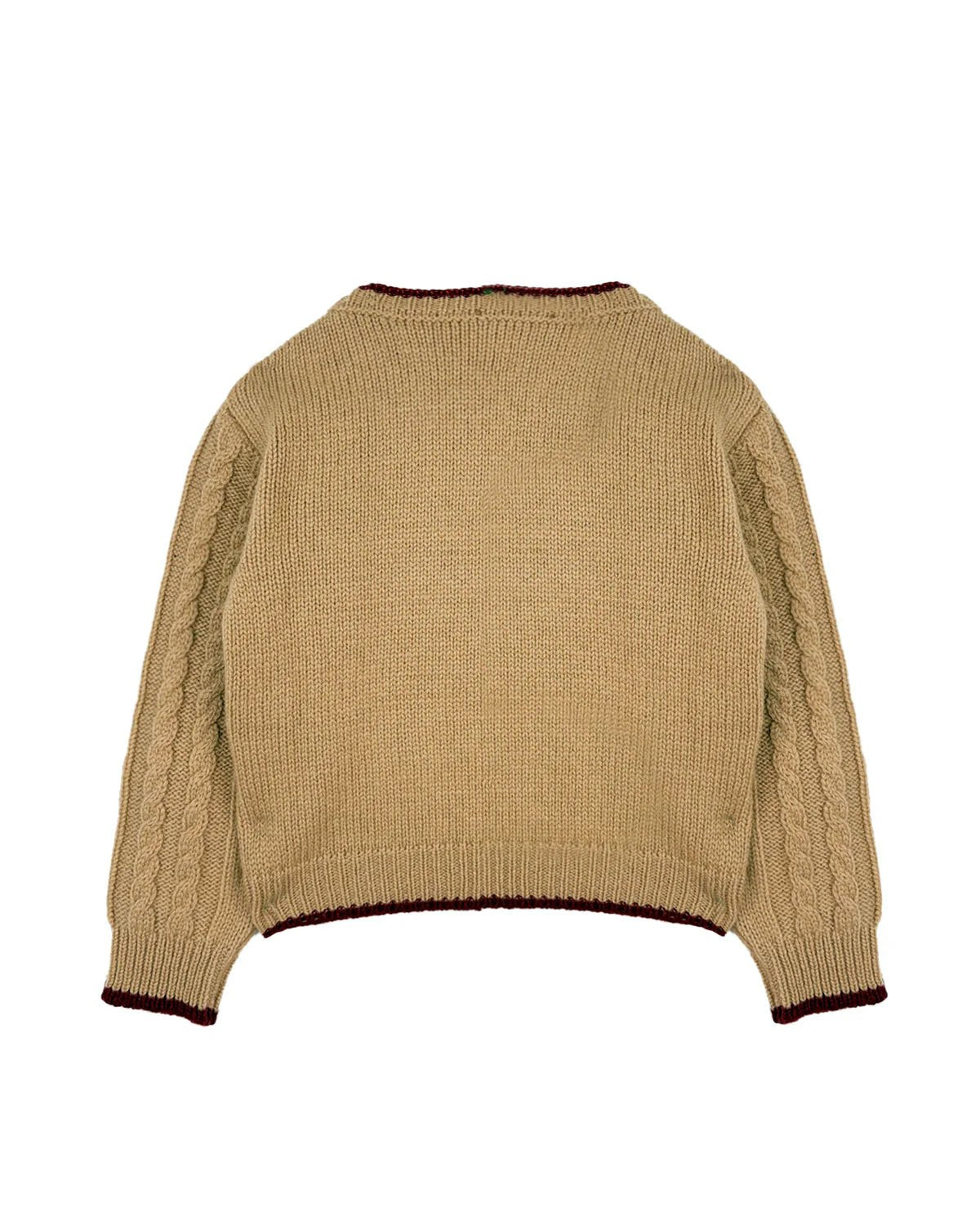 MAGLIONE BEIGE CON CONTRASTO LOGO BIANCO ELISABETTA FRANCHI - Angel Luxury