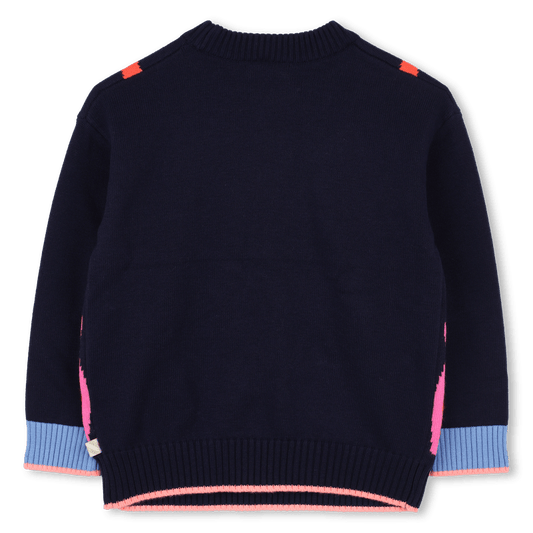 MAGLIONE BLU CON FARFALLA COLORATA BILLIEBLUSH - Angel Luxury
