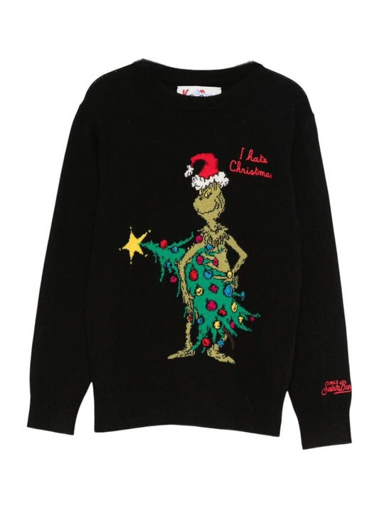 MAGLIONE BLU CON GRINCH NATALIZIO MC2 SAINT BARTH - Angel Luxury