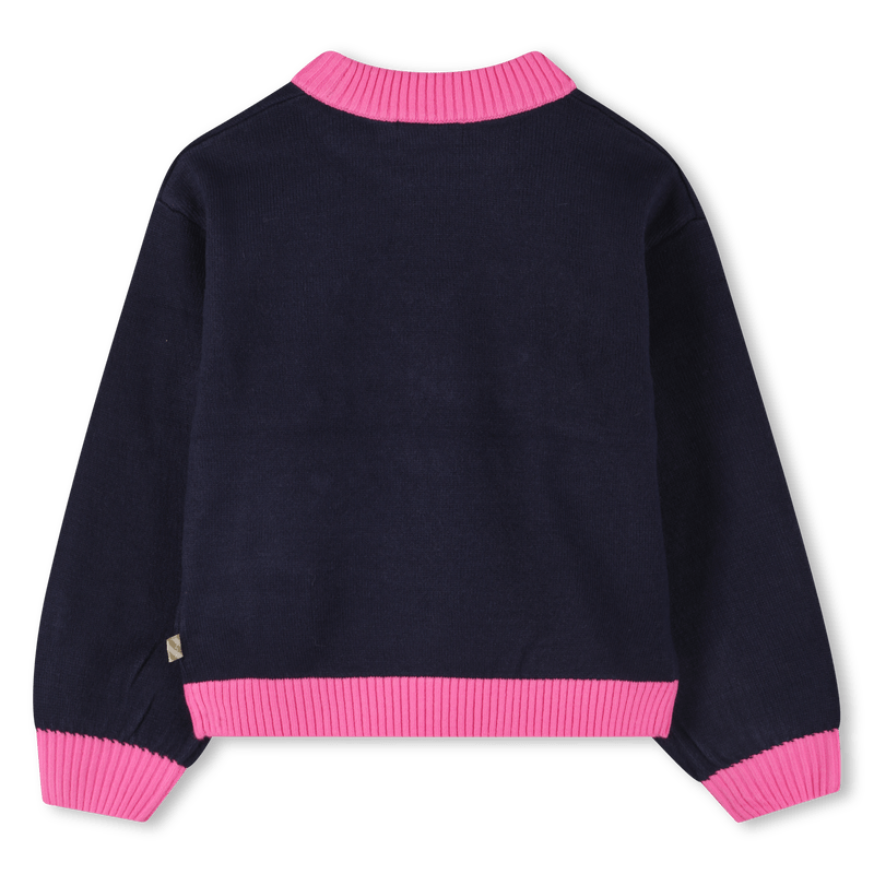 MAGLIONE BLU/FUCSIA CON SCRITTA BILLIEBLUSH - Angel Luxury