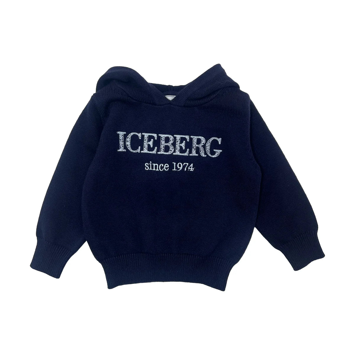 MAGLIONE CON CAPPUCCIO BLU ICEBERG - Angel Luxury