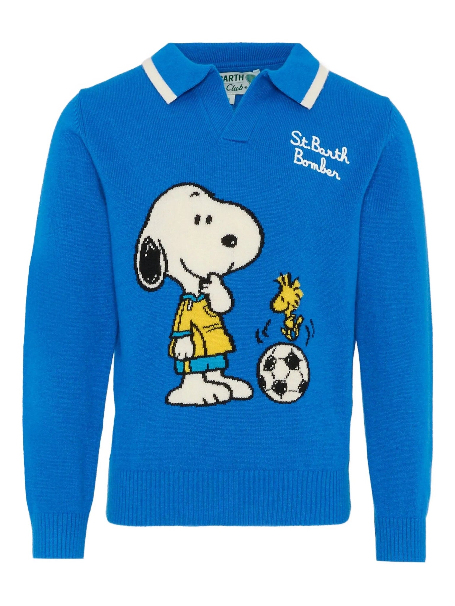 MAGLIONE CON COLLETTO BLU CON SNOOPY MC2 SAINT BARTH - Angel Luxury