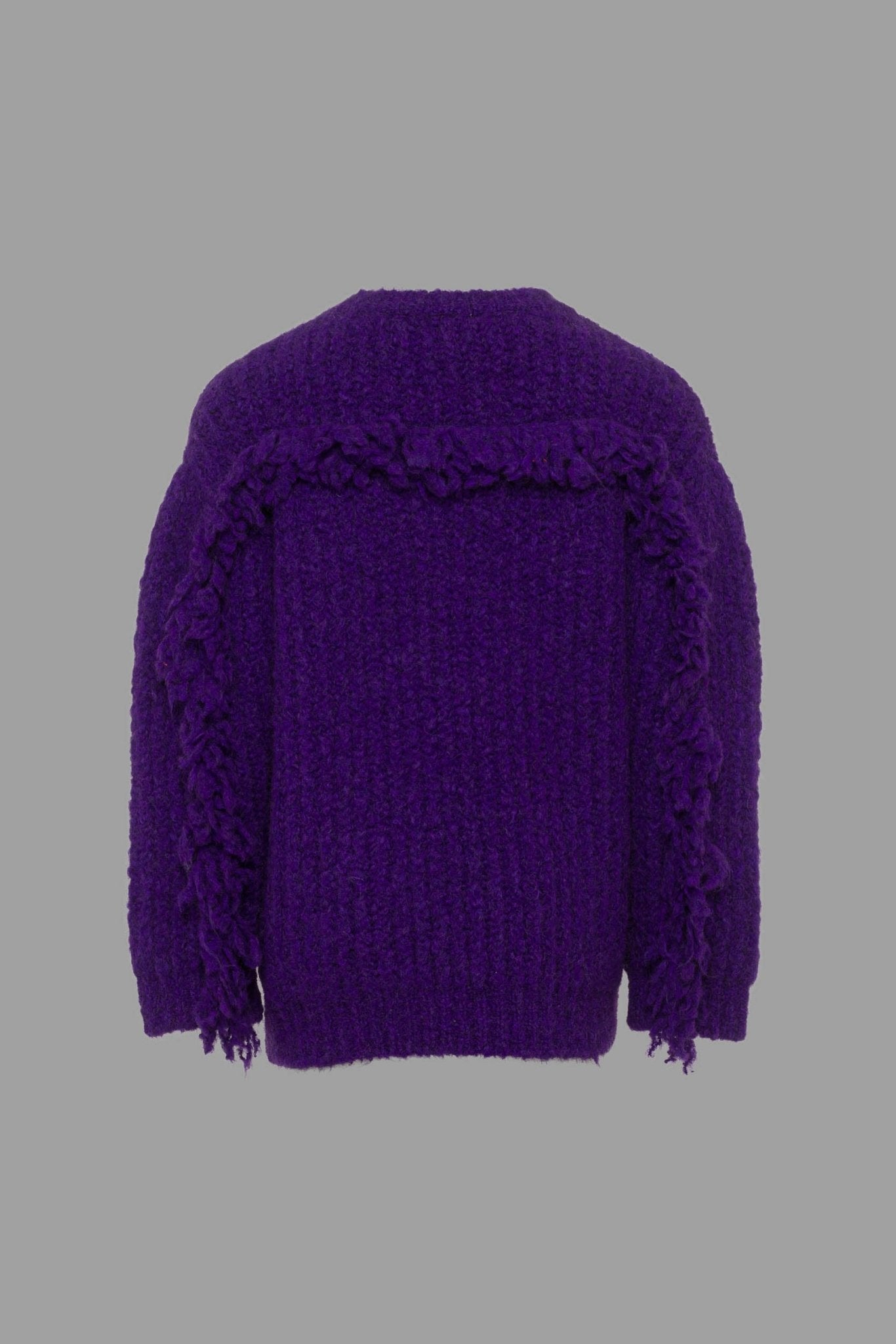 MAGLIONE CON FRANGE VIOLA DOUUOD - Angel Luxury