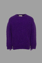 MAGLIONE CON FRANGE VIOLA DOUUOD - Angel Luxury