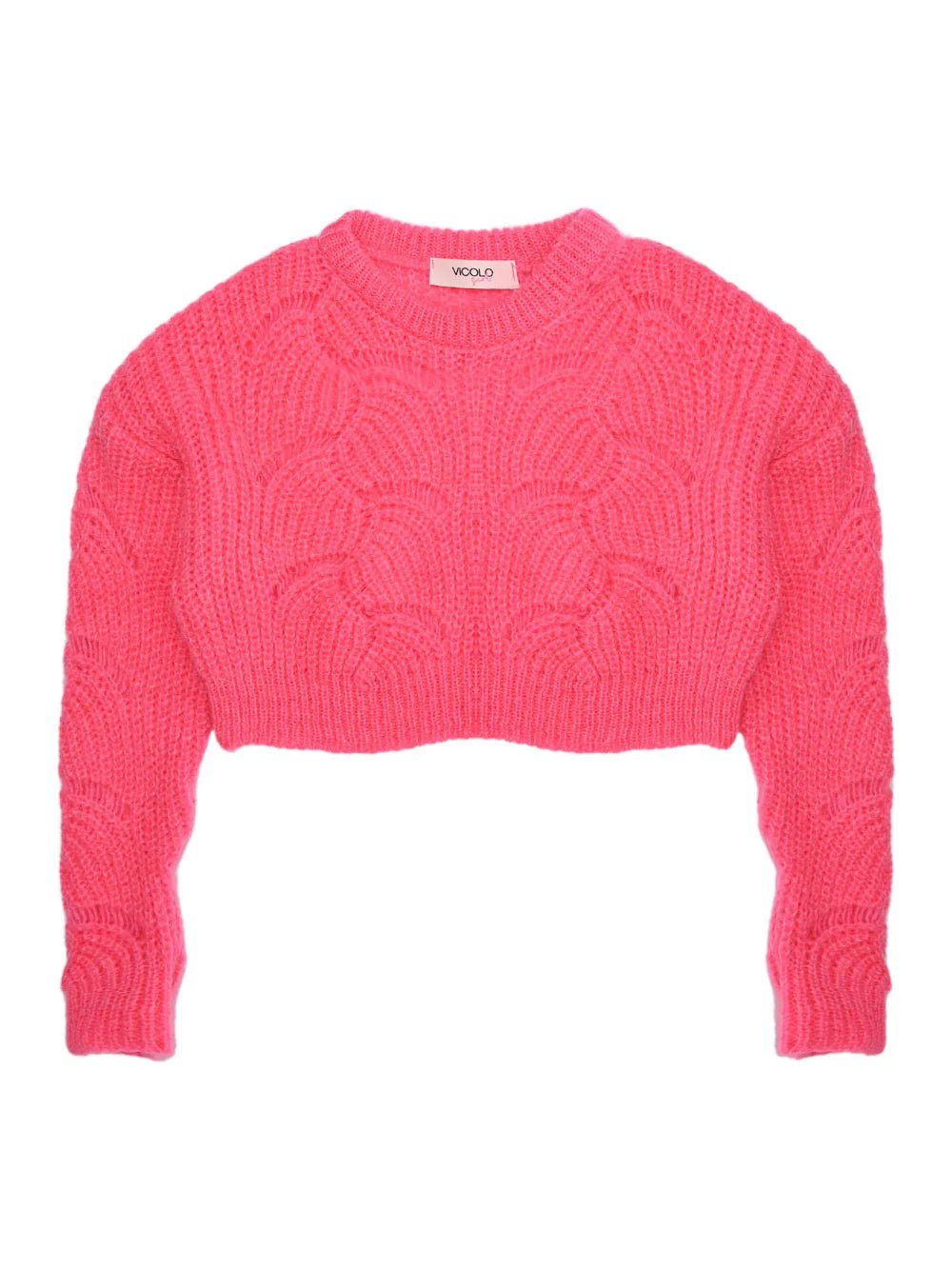 MAGLIONE CORTO ROSA FLUO VICOLO - Angel Luxury