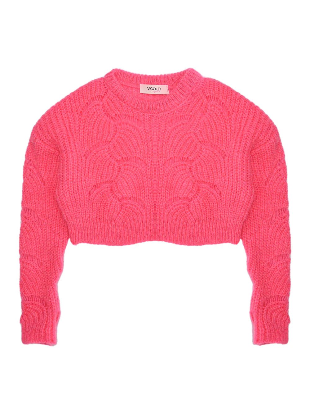 MAGLIONE CORTO ROSA FLUO VICOLO - Angel Luxury