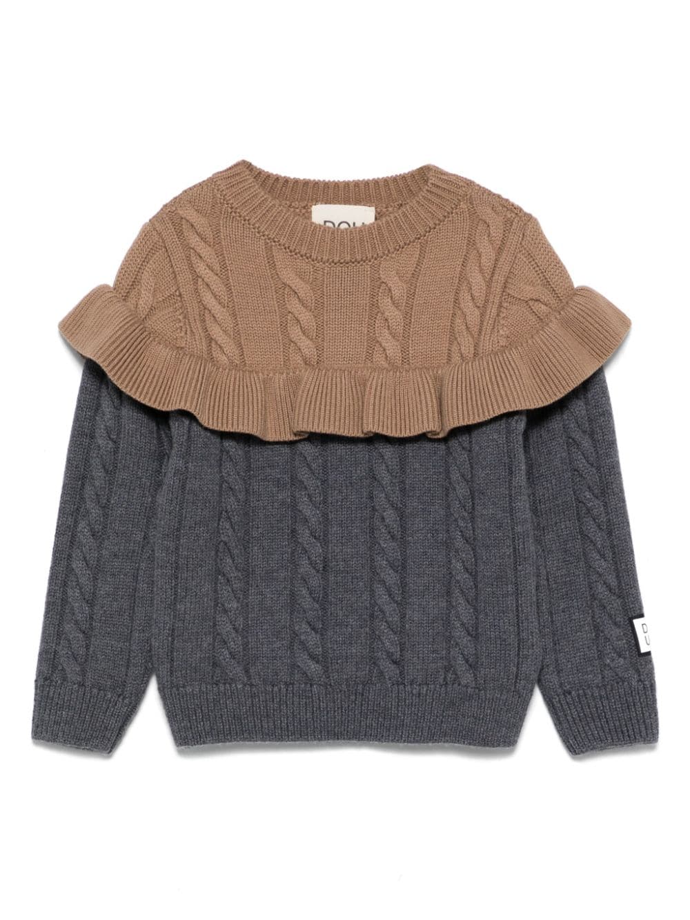 MAGLIONE GRIGIO/MARRONE A DOUUOD - Angel Luxury
