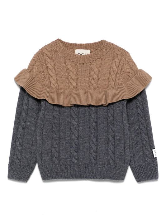 MAGLIONE GRIGIO/MARRONE A DOUUOD - Angel Luxury