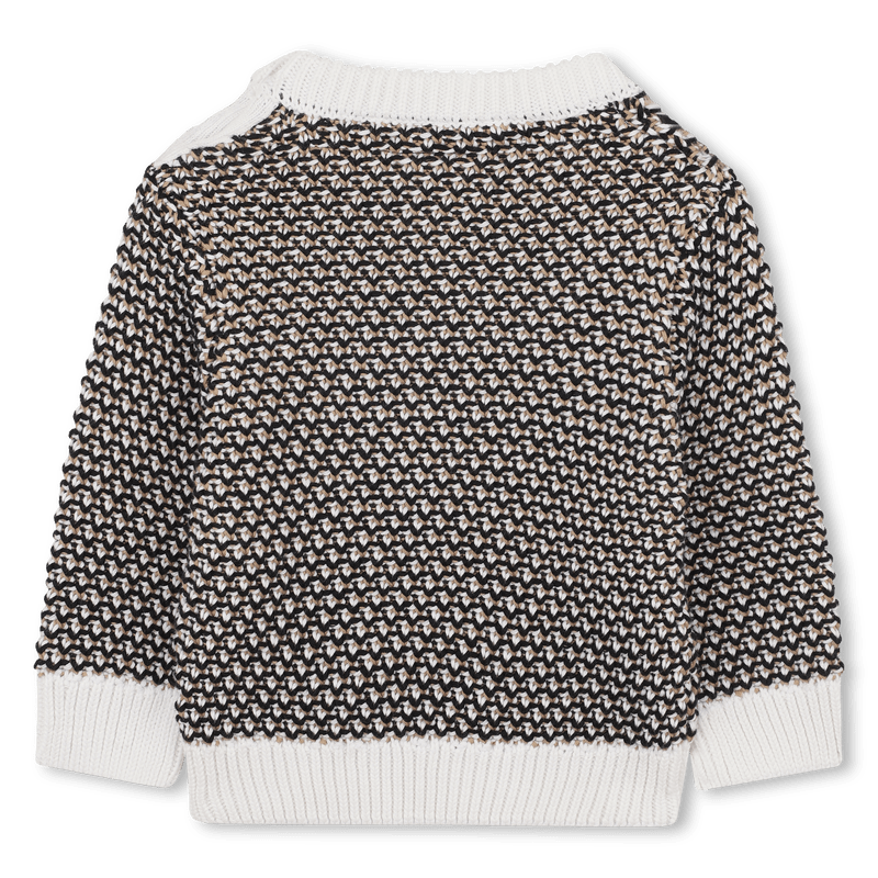 MAGLIONE INTRECCIATO TRICOLORE CON LOGO IN GOMMA HUGO BOSS - Angel Luxury