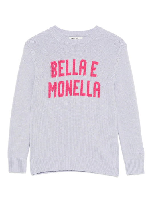 MAGLIONE LILLA CON STAMPA BELLA E MONELLA MC2 SAINT BARTH - Angel Luxury