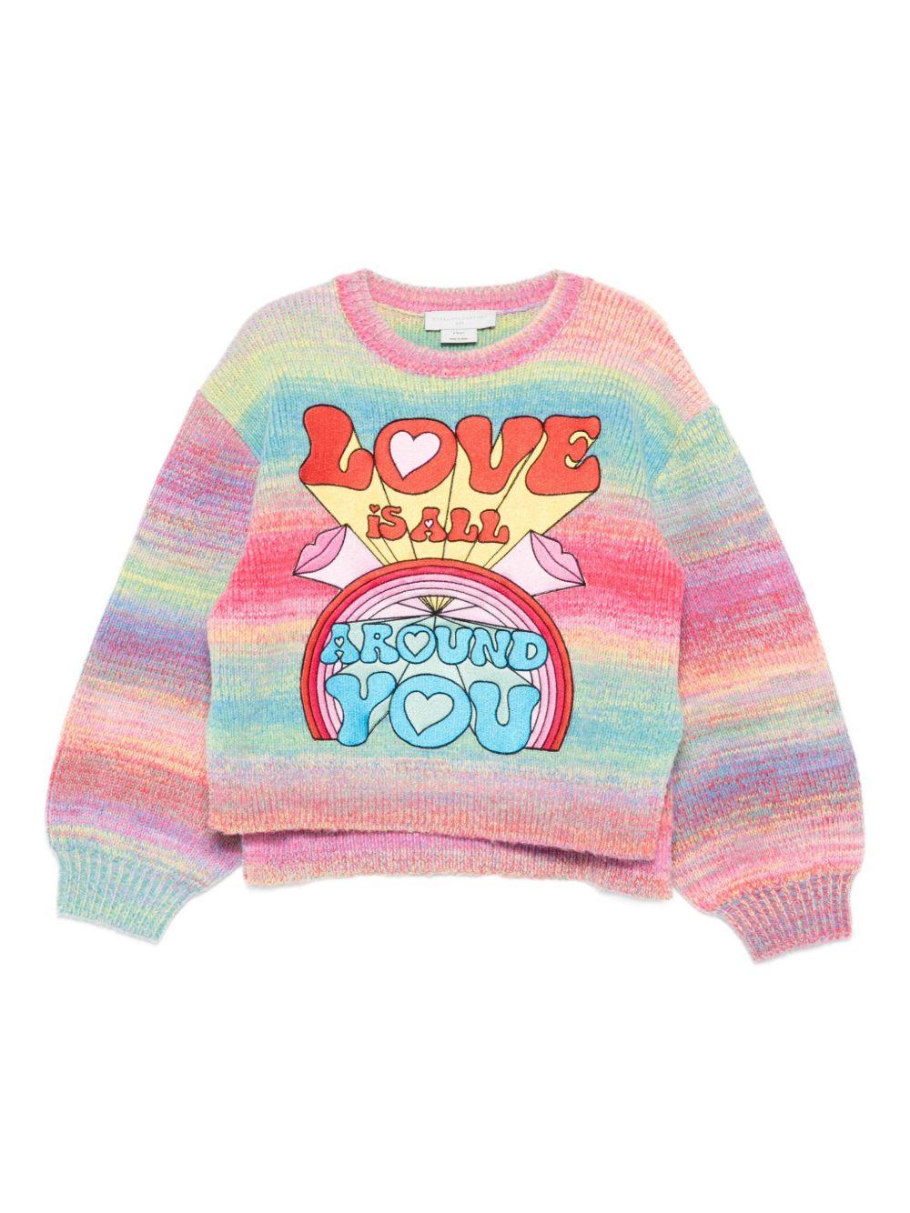 MAGLIONE MULTICOLORE CON SCRITTA LOVE STELLA MCCARTNEY - Angel Luxury