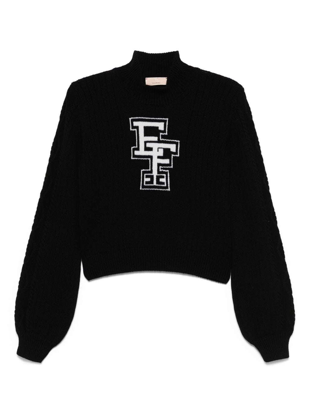 MAGLIONE NERO CON LOGO BURRO ELISABETTA FRANCHI - Angel Luxury