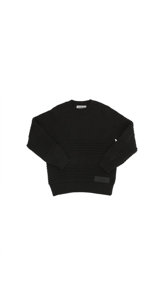 MAGLIONE NERO CON LOGO GOMMATO DONDUP - Angel Luxury