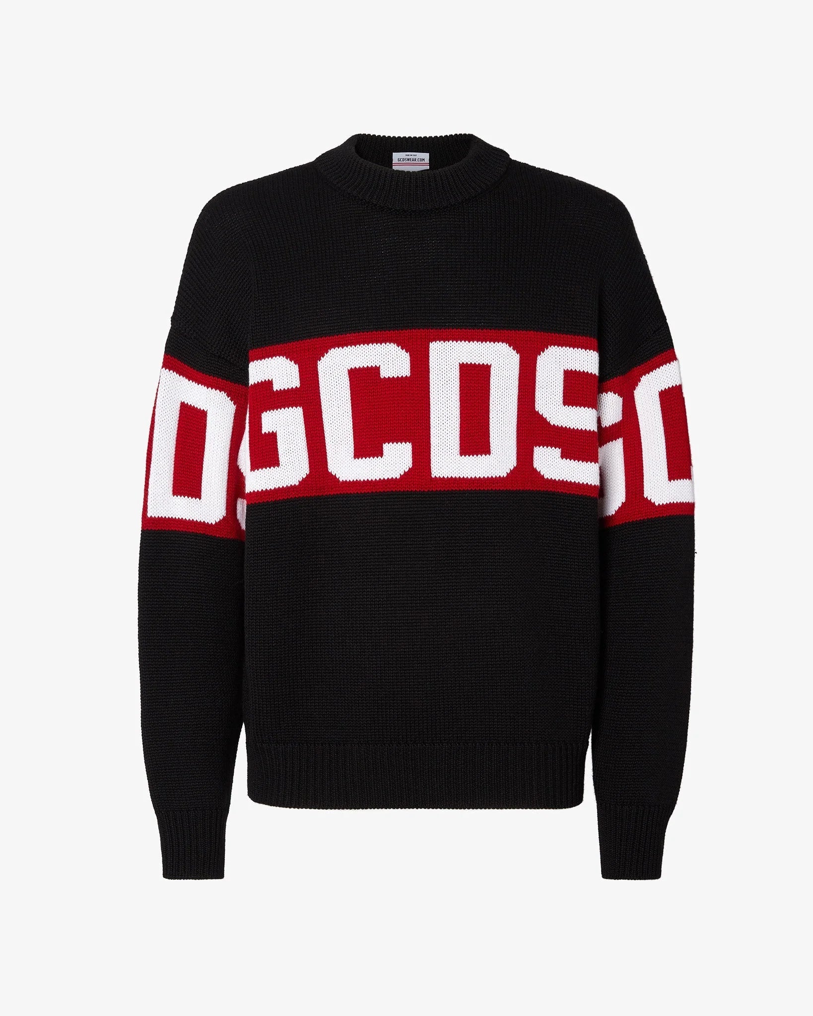 MAGLIONE NERO CON LOGO ROSSO GCDS - Angel Luxury