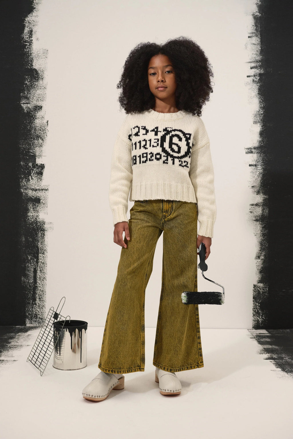 MAGLIONE PANNA CON LOGO NUMERICO MAISON MARGIELA - Angel Luxury