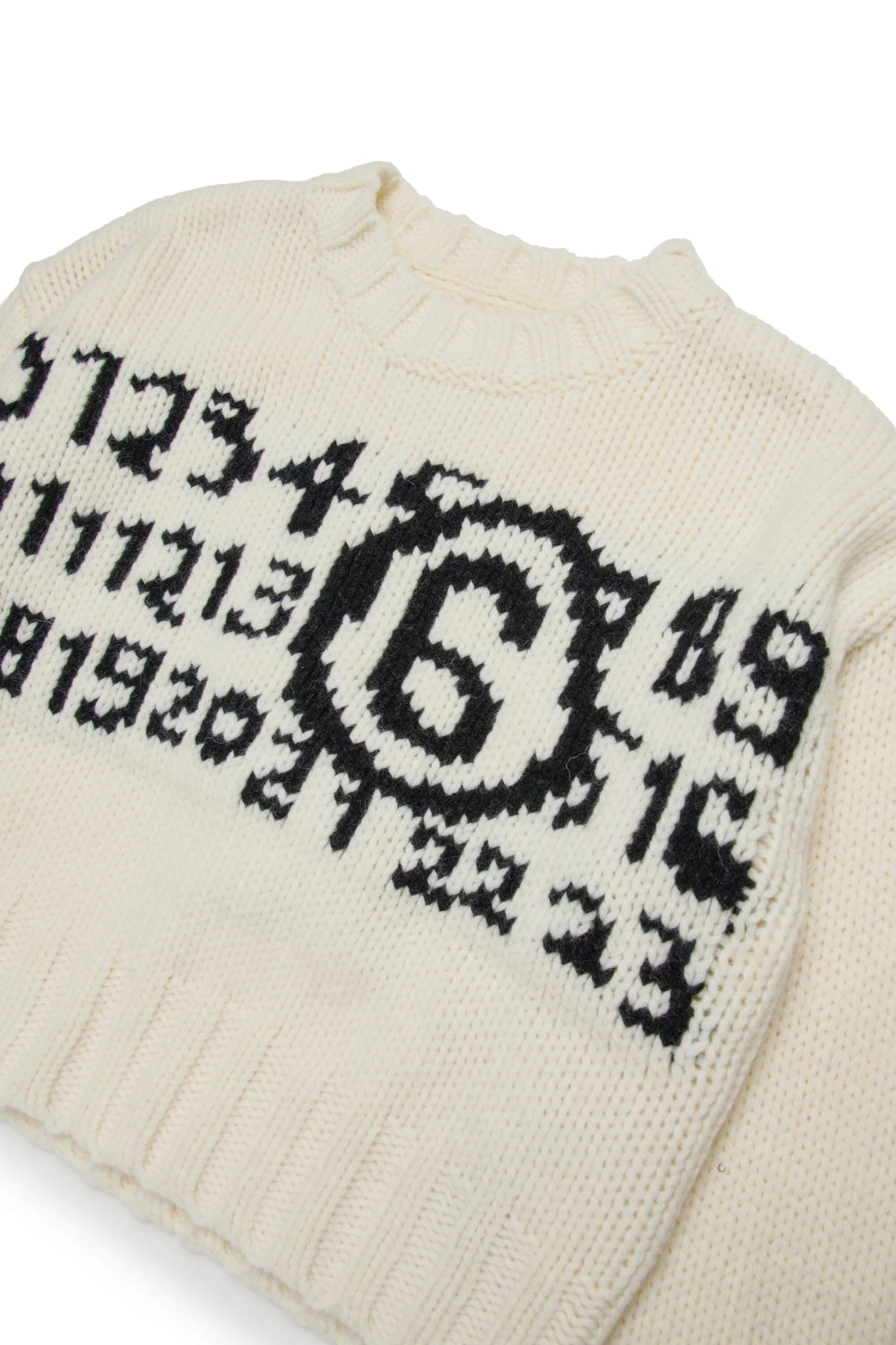 MAGLIONE PANNA CON LOGO NUMERICO MAISON MARGIELA - Angel Luxury