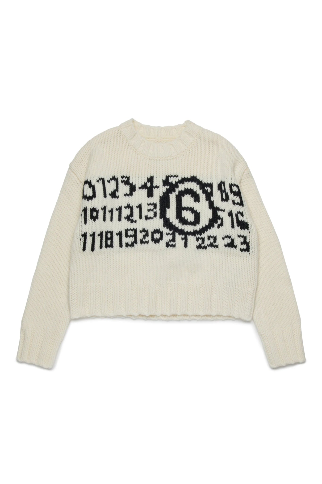 MAGLIONE PANNA CON LOGO NUMERICO MAISON MARGIELA - Angel Luxury