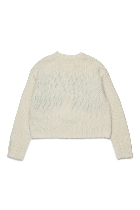 MAGLIONE PANNA CON LOGO NUMERICO MAISON MARGIELA - Angel Luxury