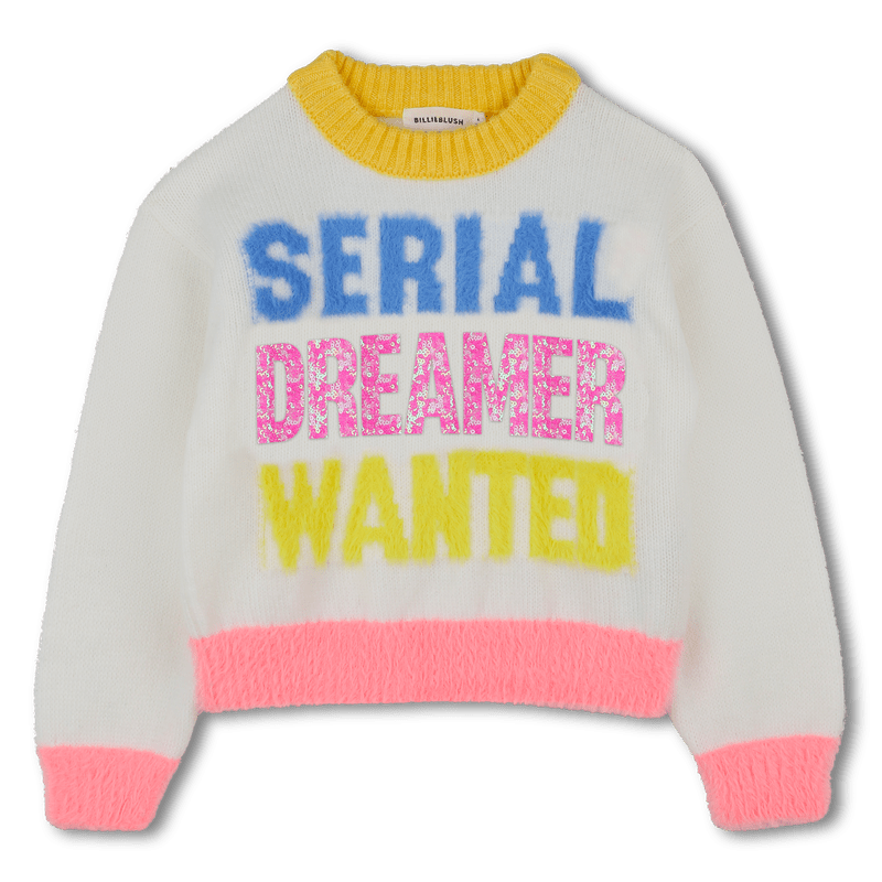 MAGLIONE PANNA/ROSA CON SCRITTE COLORATE BILLIEBLUSH - Angel Luxury